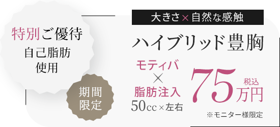 ハイブリッド豊胸のご優待