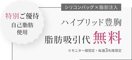ハイブリッド豊胸のご優待