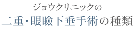 ジョウクリニックの二重・眼瞼下垂術の種類