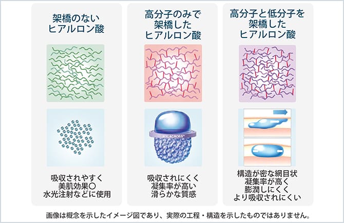 ヒアルロン酸の分子量と架橋率