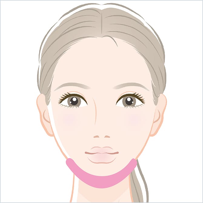 BNLS注射の顎下の施術箇所の図