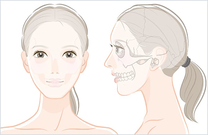 下顎骨の張り出した輪郭